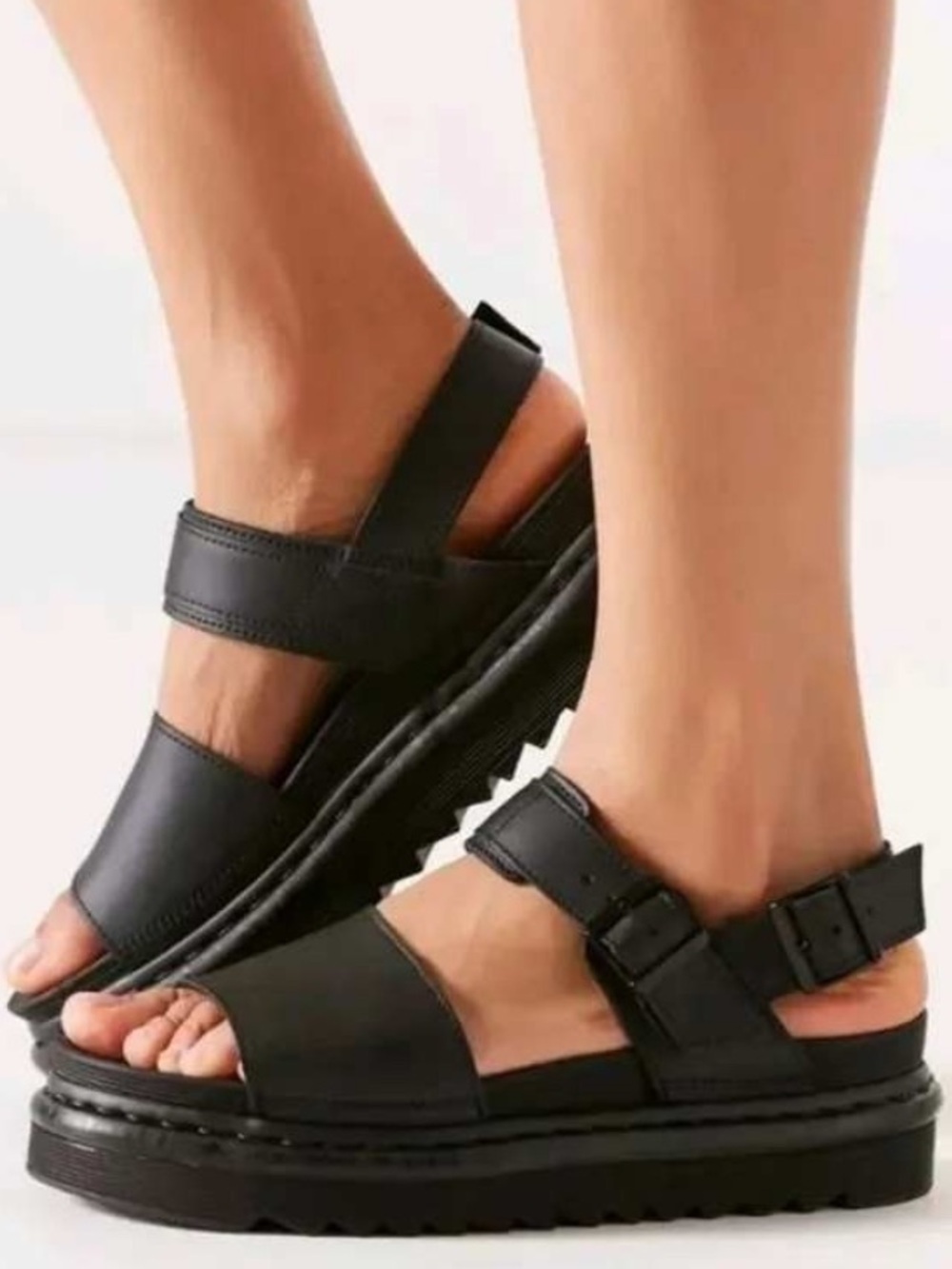 MAKE AN OFFER - DR MARTENS Voss Platform Double Buckle Eva Sole Sandal
